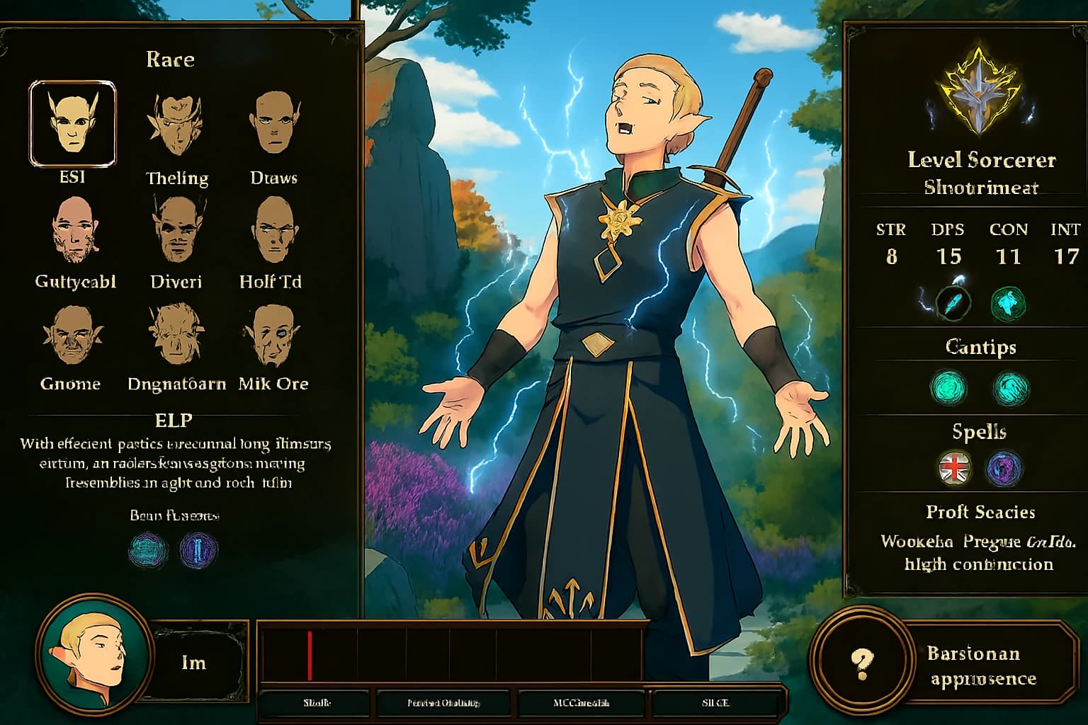  A character creation screen image